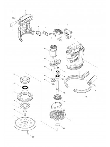 Vue éclatée Makita BBO140#01