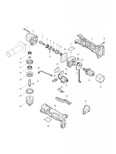 PIECES DETACHEES PERCEUSE VISSEUSE D'ANGLE MAKITA BDA351RFJ