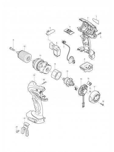 Vue éclatée Makita BDF450#01