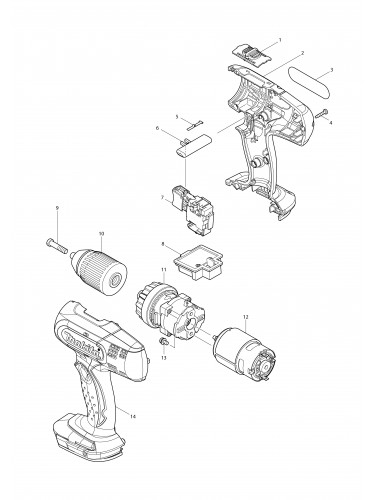 Vue éclatée Makita BDF453#01