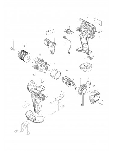 Vue éclatée Makita BDF456#01
