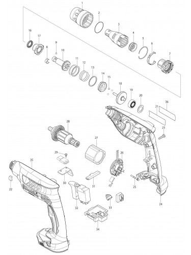 PIECES DETACHEES VISSEUSE PLAQUE DE PLATRE MAKITA BFS441RFJ