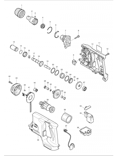 PIECES DETACHEES VISSEUSE PLAQUE DE PLATRE MAKITA BFS450RFE