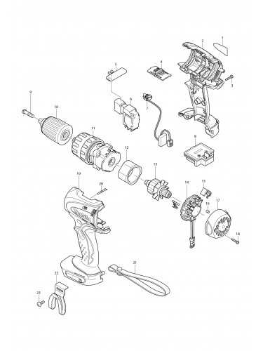 Vue éclatée Makita BHP440#01