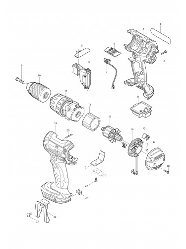 Vue éclatée Makita BHP452#01