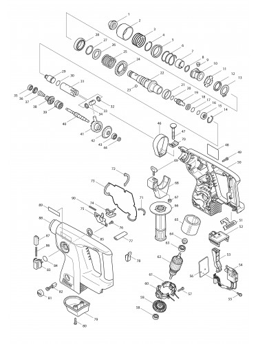 Vue éclatée Makita BHR200#01