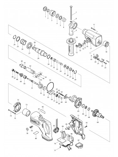 Vue éclatée Makita BHR240#01
