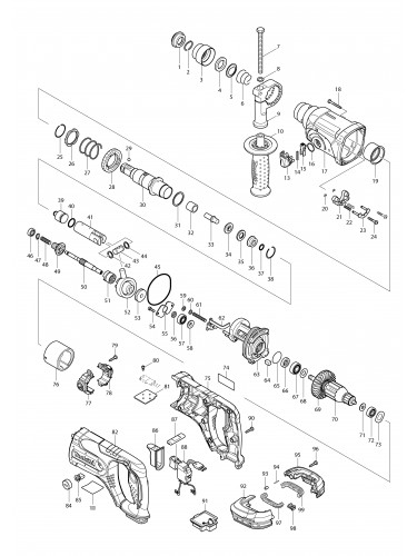 Vue éclatée Makita BHR241#01