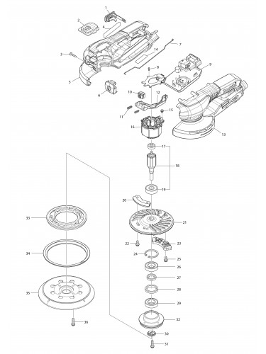 Vue éclatée Makita BO001CG#01