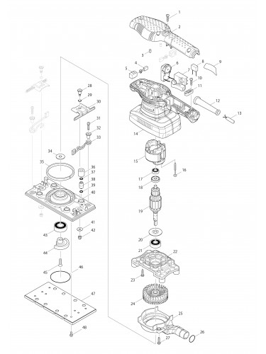 Vue éclatée Makita BO3711#01