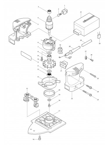 Vue éclatée Makita BO4561#01