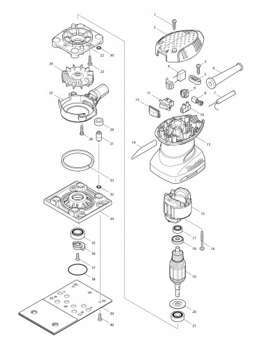 Vue éclatée Makita BO4566#01