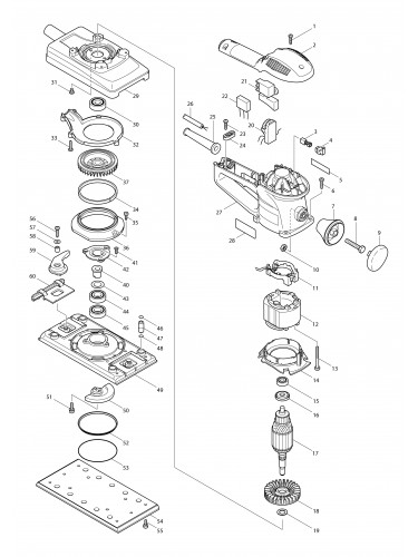 Vue éclatée Makita BO4900V#01