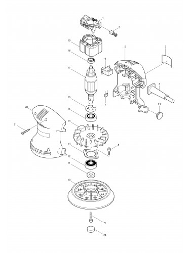 Vue éclatée Makita BO5000#01