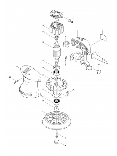 Vue éclatée Makita BO5001#01