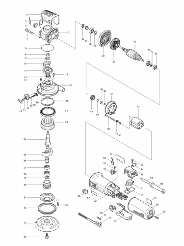Vue éclatée Makita BO6040#01