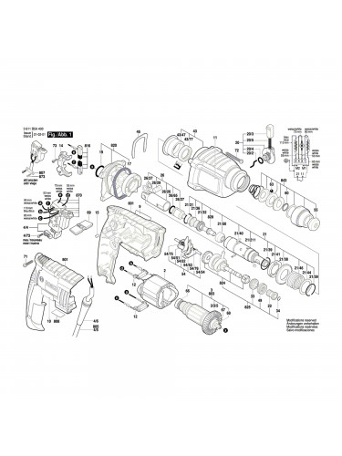 Vue éclatée Bosch GBH2-20D 3611B5A400 #01