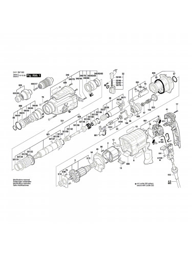 Vue éclatée Bosch GBH2-28F 3611B67600 #01