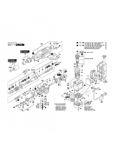 Vue éclatée Bosch GBH4DSC 0611222703 #01