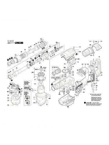 Vue éclatée Bosch GBH5-40D 3611B69000 #01