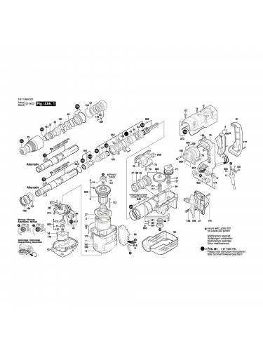 Vue éclatée Bosch GBH5-40DCE 3611B64001 #01