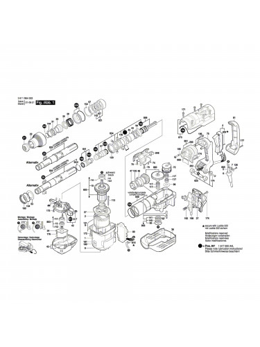 Vue éclatée Bosch GBH5-40DCE 3611B64002 #01
