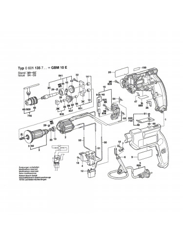 Vue éclatée Bosch GBM10E 0601135761 #01