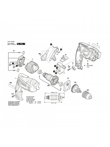 Vue éclatée Bosch GBM10RE 3601D73600 #01
