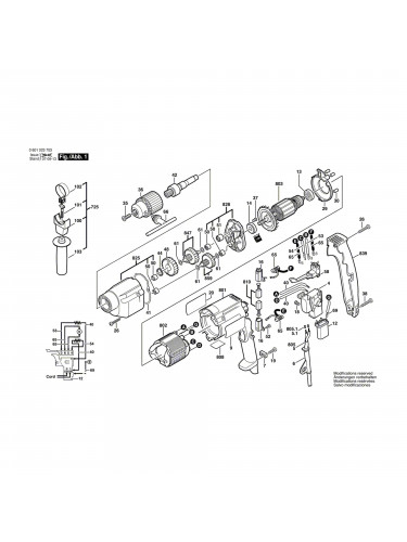 Vue éclatée Bosch GBM13HRE 0601023703 #01