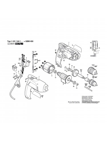 Vue éclatée Bosch GBM450 0601144003 #01