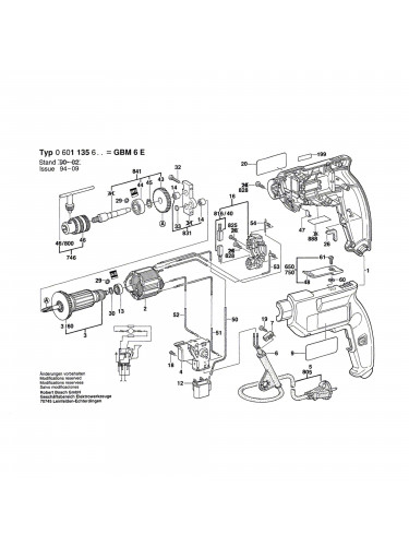 Vue éclatée Bosch GBM6E 0601135603 #01