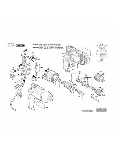 Vue éclatée Bosch GBM6RE 0601145565 #01