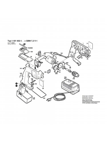 Vue éclatée Bosch GBM7,2V-1 0601932060 #01