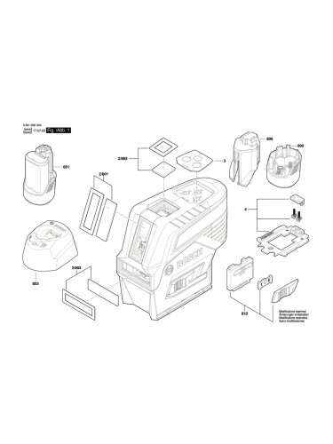 Vue éclatée Bosch GCL2-50CG 3601K66H00 #01
