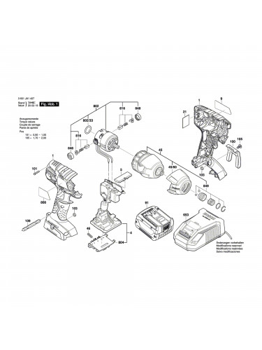 Vue éclatée Bosch GDR14,4V-LI 3601JA1407 #01