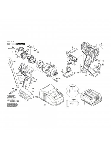 Vue éclatée Bosch GDR180-LI 3601JG5121 #01