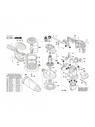 Vue éclatée Bosch GEX125-150AVE 3601C7B100 #01