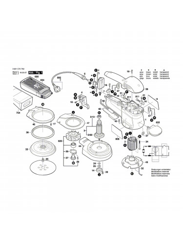 Vue éclatée Bosch GEX150AC 3601C727A0 #01