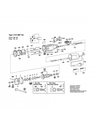 Vue éclatée Bosch GGS27L 0601997186 #01