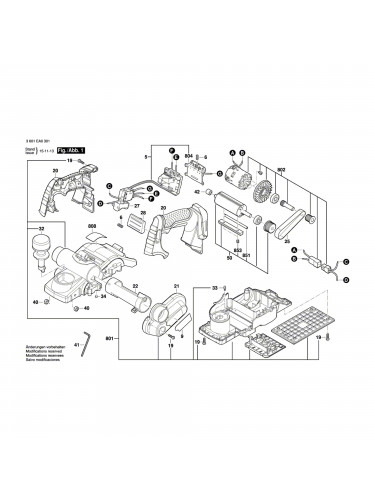 Vue éclatée Bosch GHO18V-LI 3601EA0301 #01