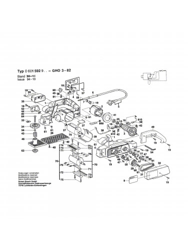 Vue éclatée Bosch GHO3-82 0601592960 #01