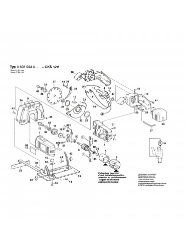 Vue éclatée Bosch GKS12V 0601923003 #01