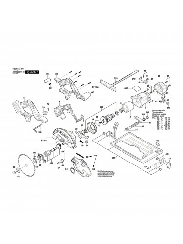 Vue éclatée Bosch GKS18V-57 3601FA2200 #01