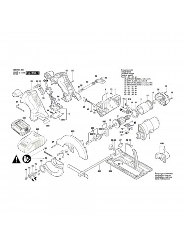 Vue éclatée Bosch GKS18V-LI 3601F6H000 #01