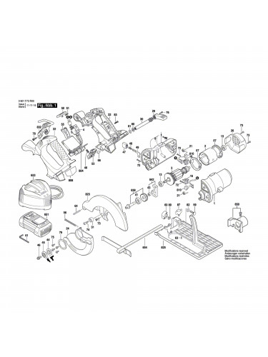 Vue éclatée Bosch GKS36V-LI 3601F73R00 #01