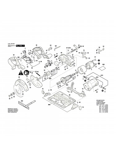 Vue éclatée Bosch GKS55+G 3601F82000 #01
