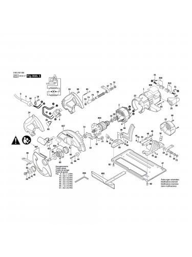 Vue éclatée Bosch GKS65 3601F67000 #01