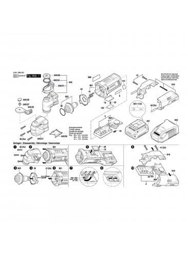 Vue éclatée Bosch GOP18V-28 3601HB6001 #01