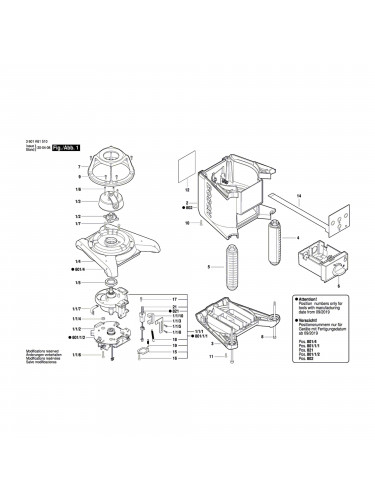 Vue éclatée Bosch GRL250HV 3601K61600 #01