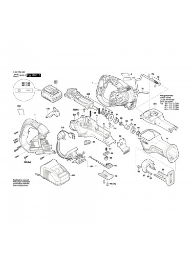 Vue éclatée Bosch GSA18V-32 3601FA8100 #01